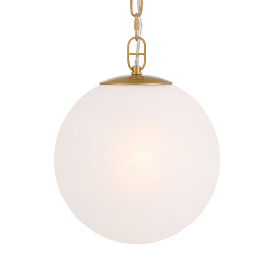 Marbelle 1-Light Pendant - Legacy Brass with Etched Alabaster Glass - Minka-Lavery