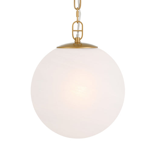 Marbelle 1-Light Pendant - Legacy Brass with Etched Alabaster Glass - Minka-Lavery
