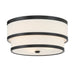 Cascade 3 Light Flush Mount in Coal Finish with a White Linen Shade - Minka-Lavery