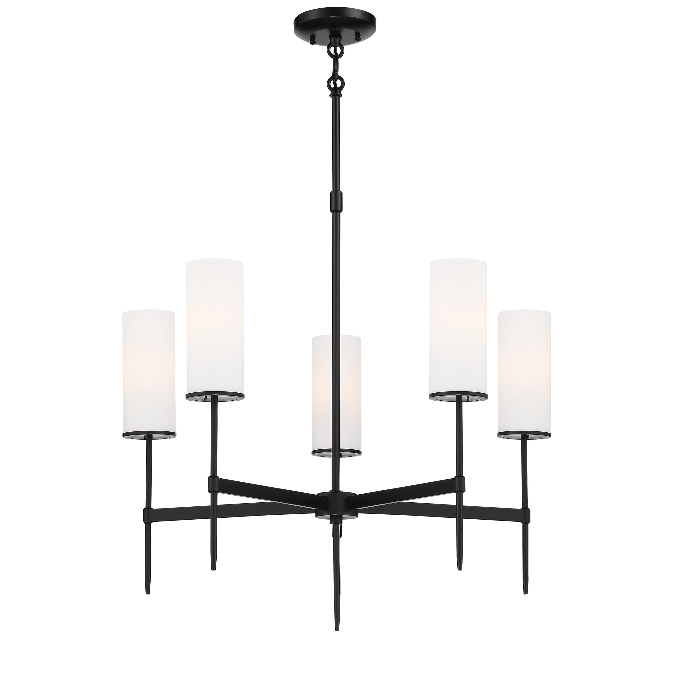 First Avenue 5 Light Chandelier in Coal Finish with Etched White Glass - Minka-Lavery