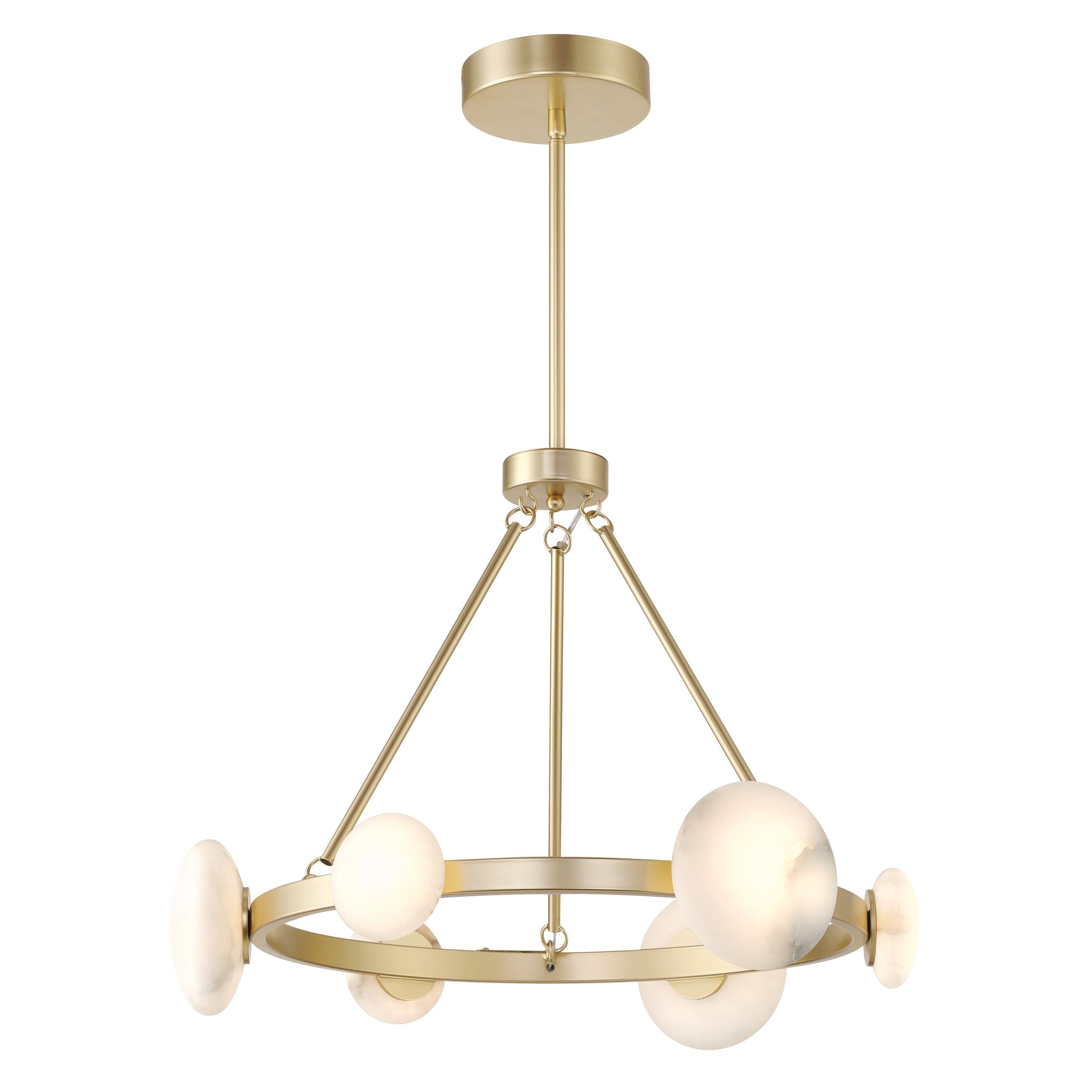 Zill 6 Light Chandelier in Lily Gold Finish with Alabaster Shade - Minka-Lavery