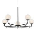 Load image into Gallery viewer, Whitehall 5-Light Chandelier - Dark Matte Black with Etched Alabaster Glass - Minka-Lavery
