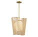 Key Largo 1 Light Pendant in Soft Brass Finish and Etched Opal Glass - Minka-Lavery