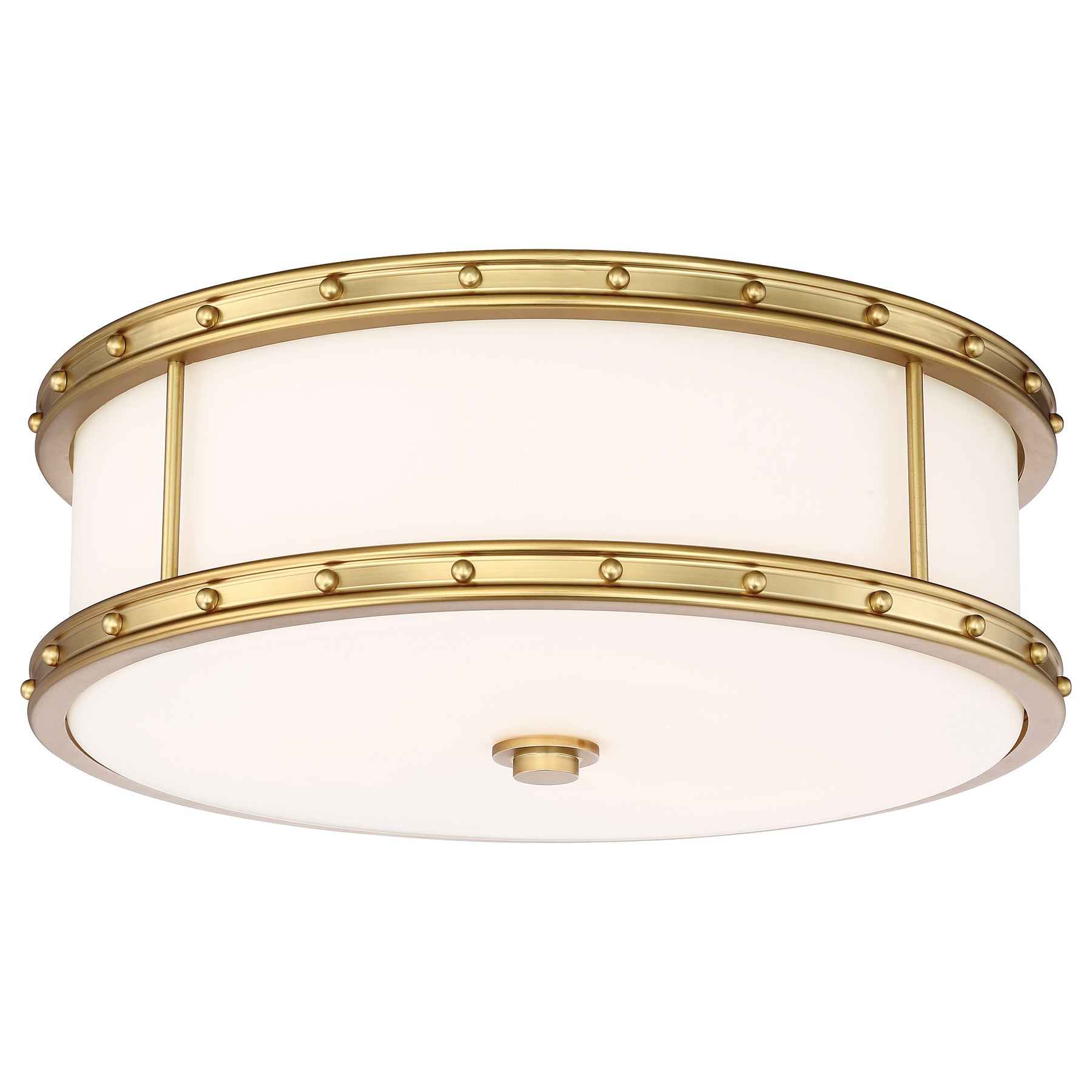 Flush Mount LED 15-1/2" Decorative Flush Mount in Liberty Gold Finish and Etched White Glass - Minka-Lavery