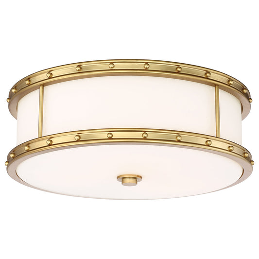 Flush Mount LED 15-1/2" Decorative Flush Mount in Liberty Gold Finish and Etched White Glass - Minka-Lavery