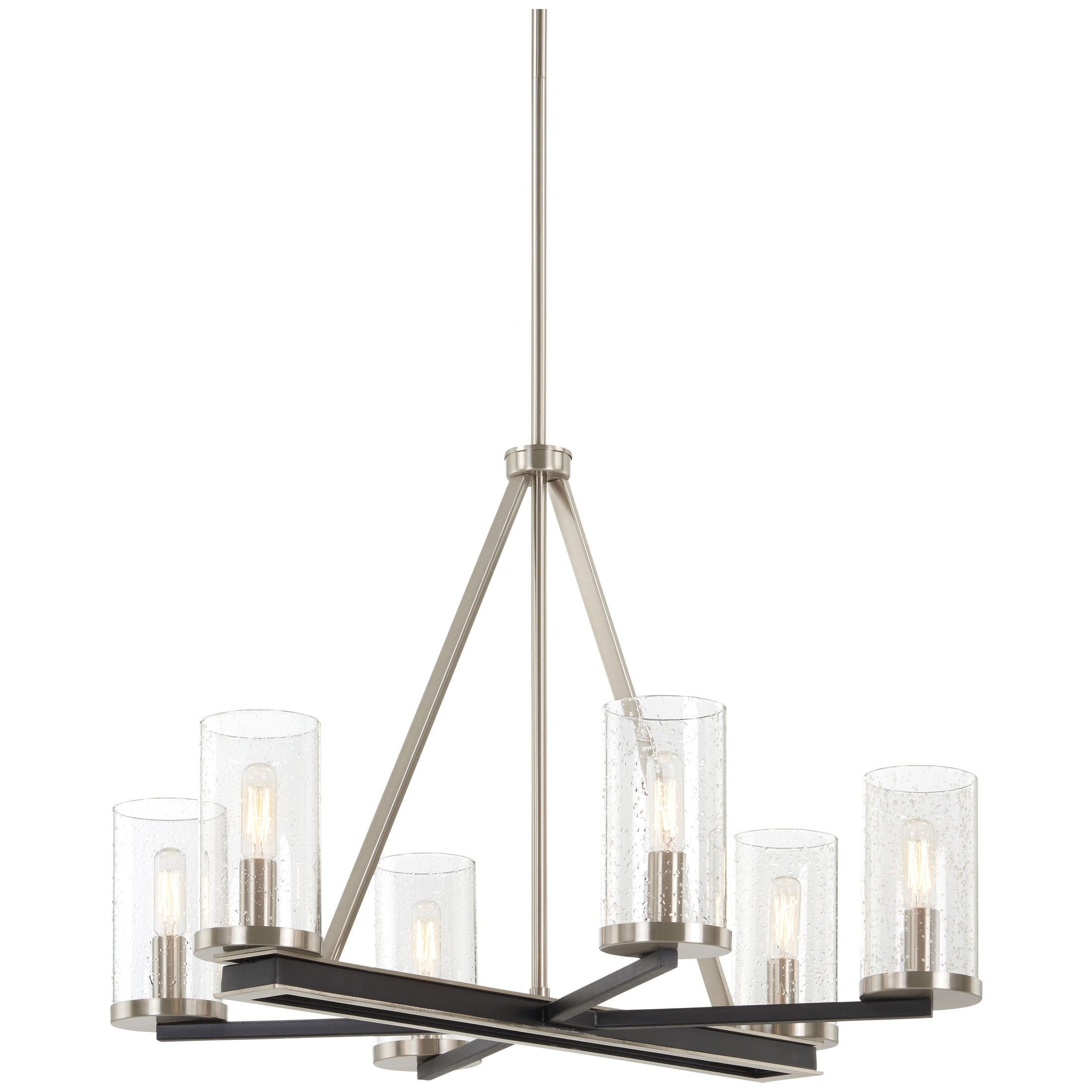 Cole's Crossing 6 Light Chandelier in Coal with Brushed Nickel - Minka-Lavery