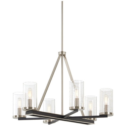 Cole's Crossing 6 Light Chandelier in Coal with Brushed Nickel - Minka-Lavery