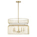 Park Slope by Robin Baron 5 Light Pendant in Nouveau Gold Finish and Faux Alabaster, A Robin Baron Design - Minka-Lavery