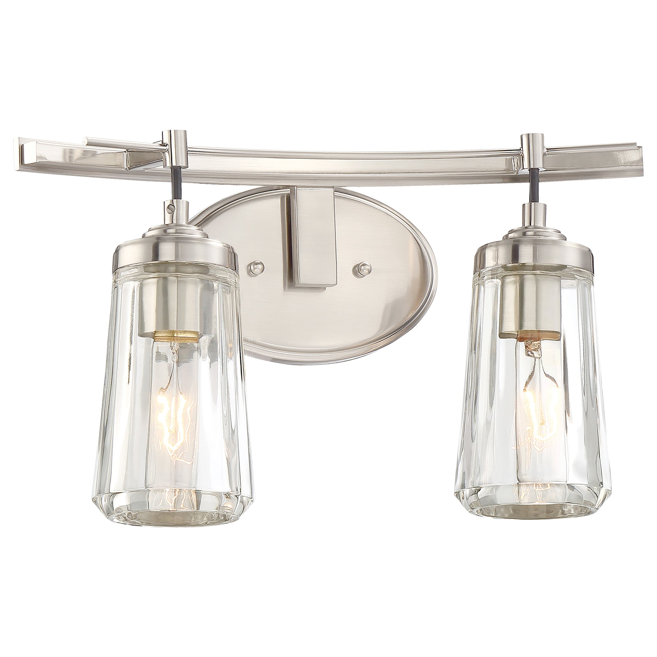 Poleis 2 Light Bath in Brushed Nickel Finish with Clear Glass - Minka-Lavery