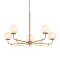 Load image into Gallery viewer, Whitehall 5-Light Chandelier - Legacy Brass with Etched Alabaster Glass - Minka-Lavery
