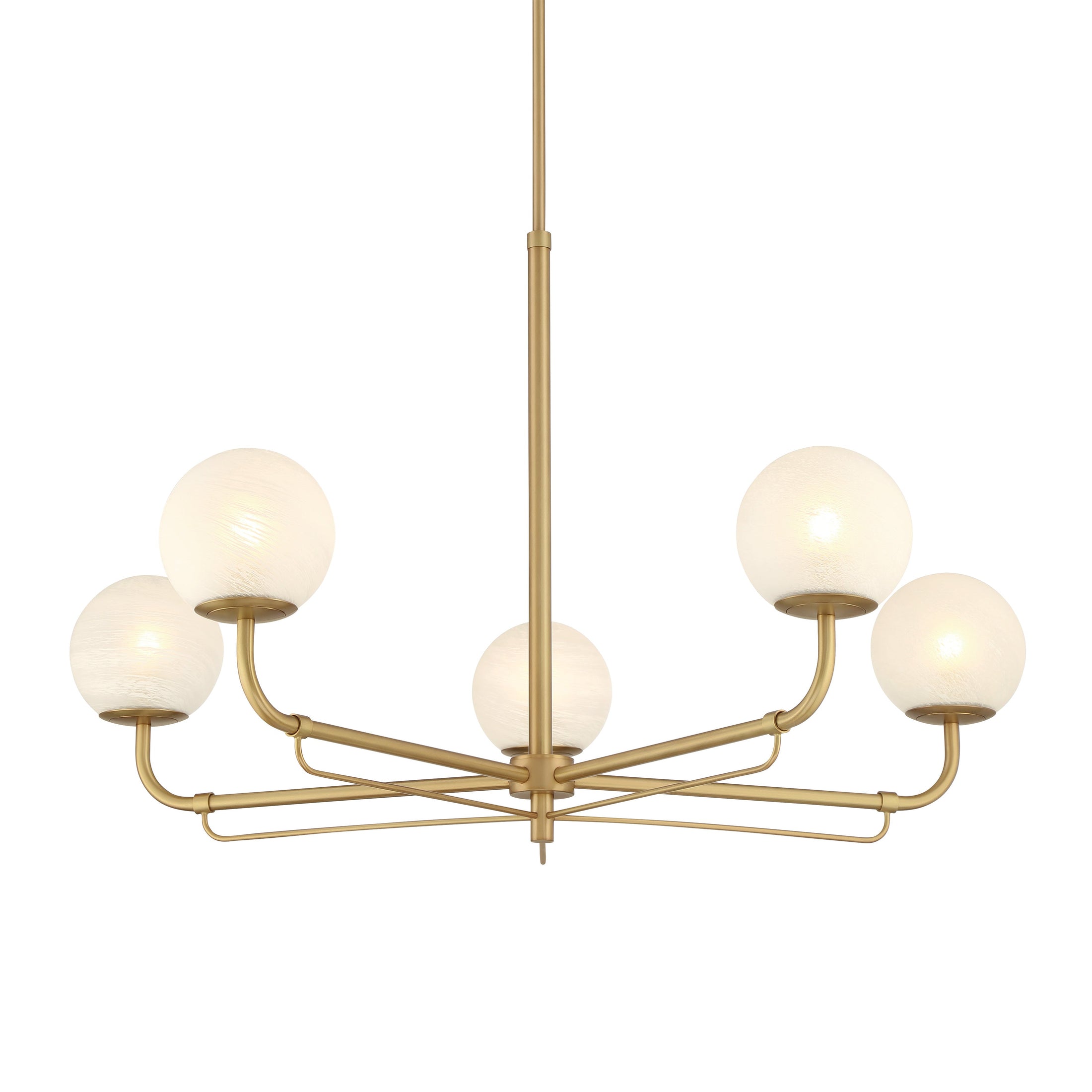 Whitehall 5-Light Chandelier - Legacy Brass with Etched Alabaster Glass - Minka-Lavery