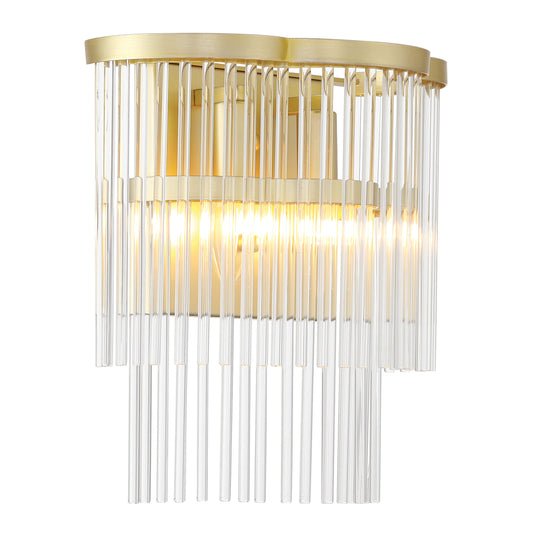 Azura 2 Light Wall Sconce in Heirloom Brass Finish with Prismatic Crystal Rods - Minka-Lavery