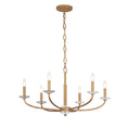Load image into Gallery viewer, Atella 6 Light Chandelier in Ashen Gold with Hammered Arms and Canopy and Clear Faceted Crystal Accent Bobeche - Minka-Lavery
