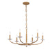 Atella 6 Light Chandelier in Ashen Gold with Hammered Arms and Canopy and Clear Faceted Crystal Accent Bobeche - Minka-Lavery