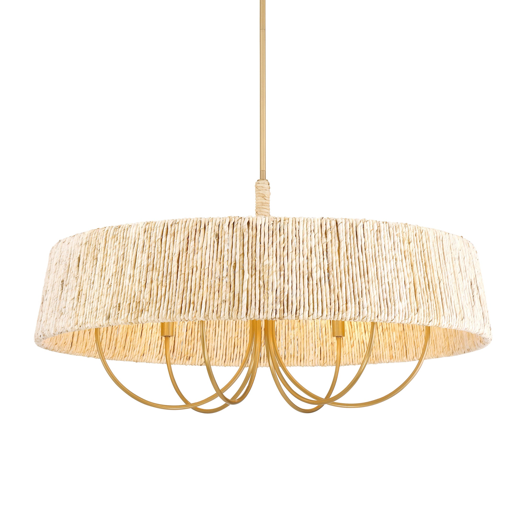 Hellia 6-Light Pendant - Legacy Brass with Natural Abaca Rope - Minka-Lavery