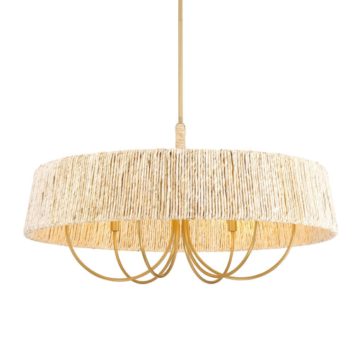 Hellia 6-Light Pendant - Legacy Brass with Natural Abaca Rope - Minka-Lavery