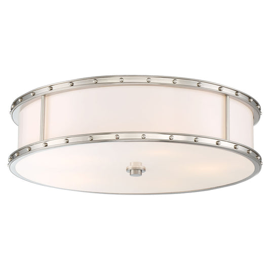 Flush Mount LED 20-1/4" Decorative Flush Mount in Brushed Nickel Finish and Etched White Glass - Minka-Lavery