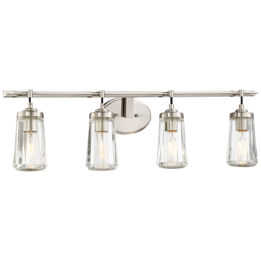 Poleis 4 Light Bath in Brushed Nickel Finish with Clear Glass - Minka-Lavery