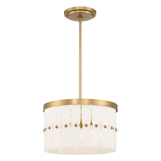 Coronelle 3-Light Convertible Semi Flush/Pendant - Legacy Brass with Faux Alabaster - Minka-Lavery