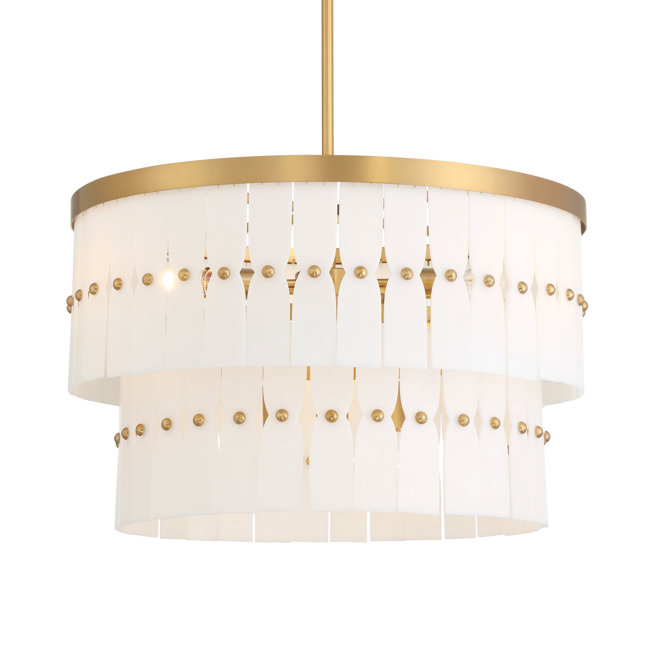 Coronelle 6-Light Pendant - Legacy Brass with Faux Alabaster - Minka-Lavery