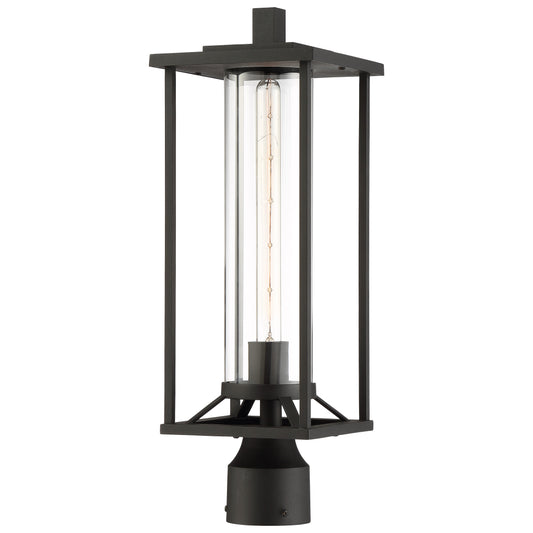 Trescott 1 Light Post Mount in Black Finish with Clear Glass - Minka-Lavery