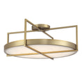 Load image into Gallery viewer, Boada 9" LED Semi Flush in Soft Brass Finish with White Faux Alabaster - Minka-Lavery
