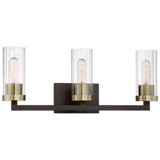 Ainsley Court 3 Light Bath in Aged Kinston Bronze with Brushed Brass Highlights - Minka-Lavery