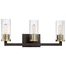 Ainsley Court 3 Light Bath in Aged Kinston Bronze with Brushed Brass Highlights - Minka-Lavery
