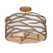 Branch Reality 4 Light Semi Flush in Ashen Gold with White Fabric Shade - Minka-Lavery