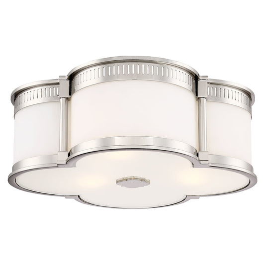 Flush Mount LED 16-1/4" Flush Mount in Polished Nickel Finish and Etched White Glass - Minka-Lavery