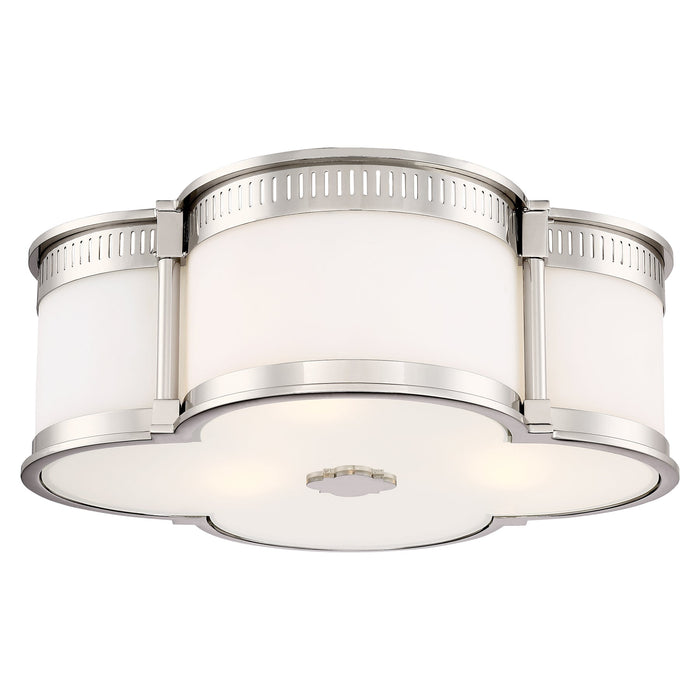 Flush Mount LED 16-1/4" Flush Mount in Polished Nickel Finish and Etched White Glass - Minka-Lavery