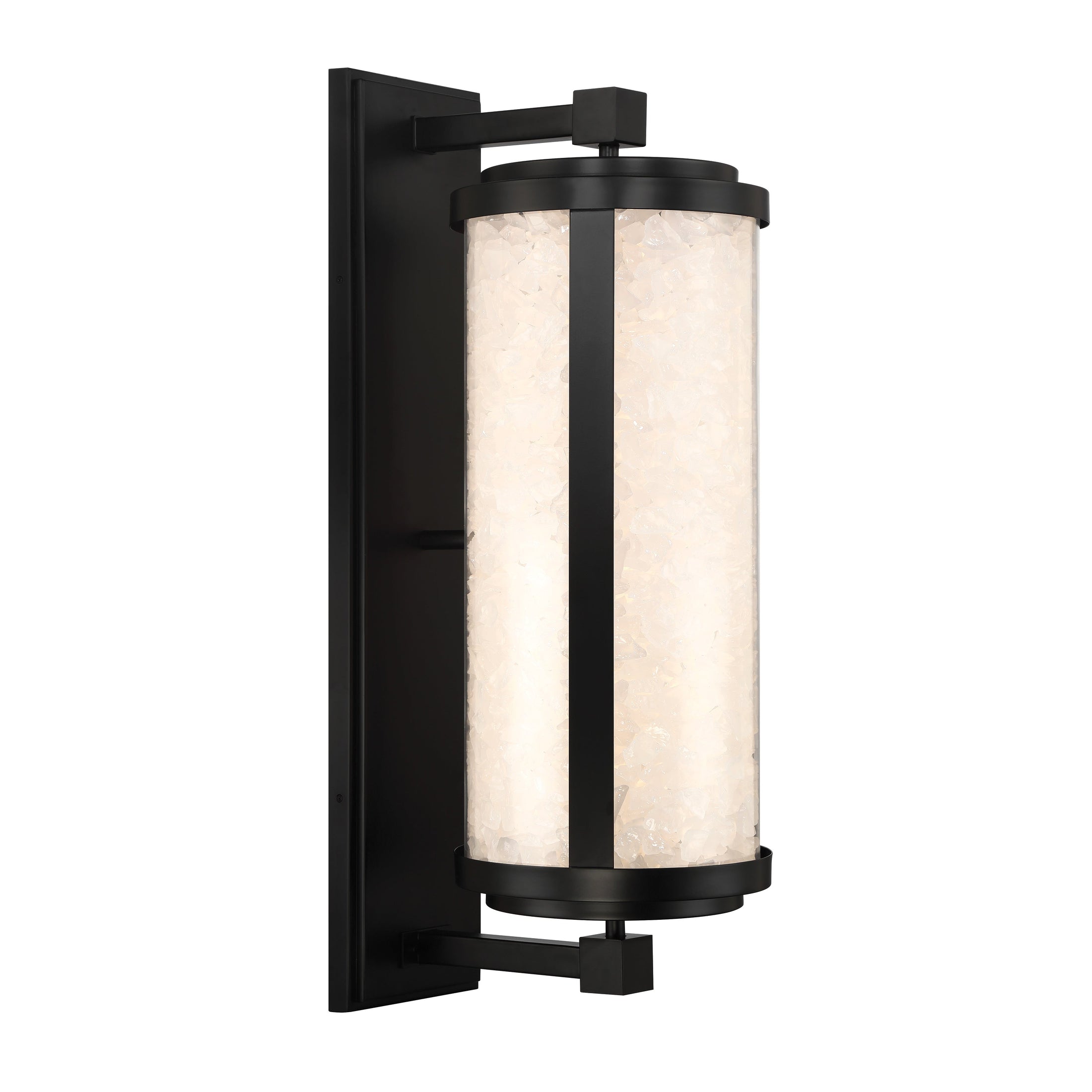 Salt Creek LED outdoor Wall Sconce in Coal Finish with Acrylic Quartz Rock - Minka-Lavery