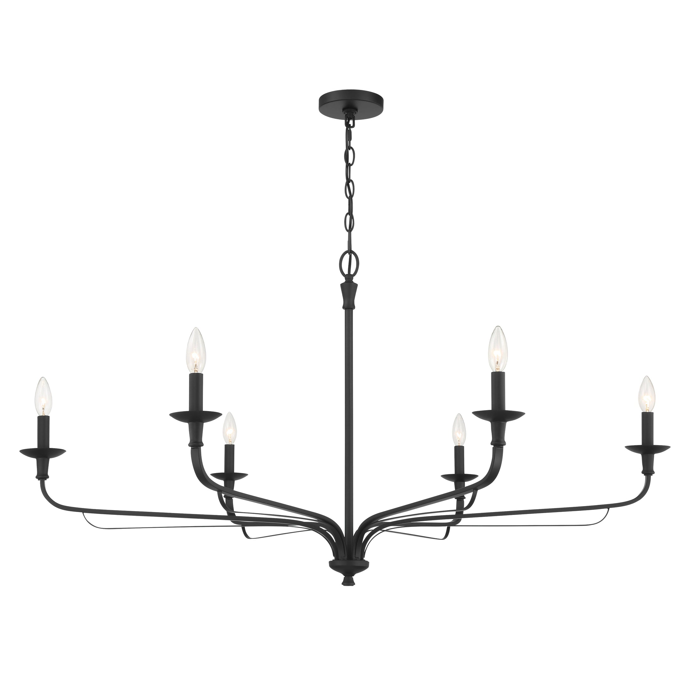 Velena 6-Light Chandelier - Dark Matte Black - Minka-Lavery
