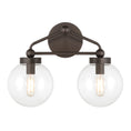Load image into Gallery viewer, Stella 2-Light Vanity - Dark Bronze with Clear Glass - Minka-Lavery
