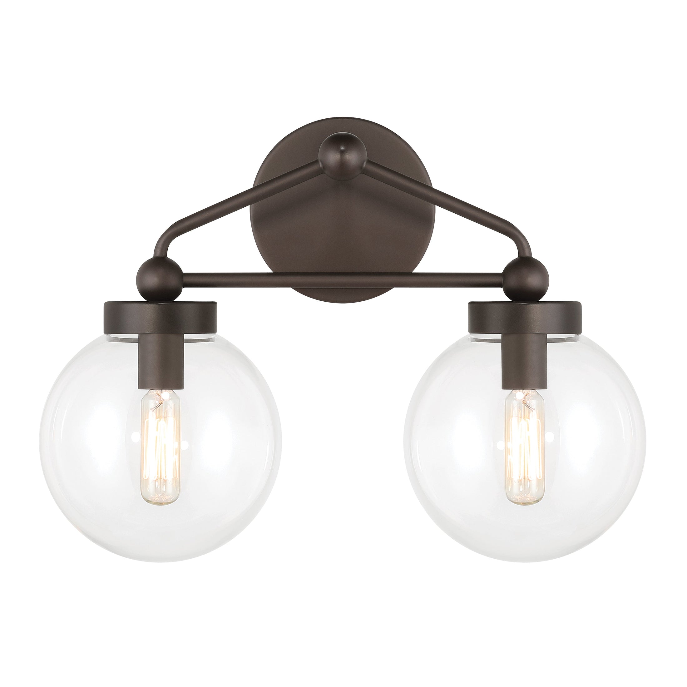 Stella 2-Light Vanity - Dark Bronze with Clear Glass - Minka-Lavery