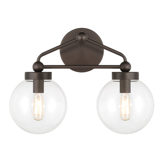 Stella 2-Light Vanity - Dark Bronze with Clear Glass - Minka-Lavery