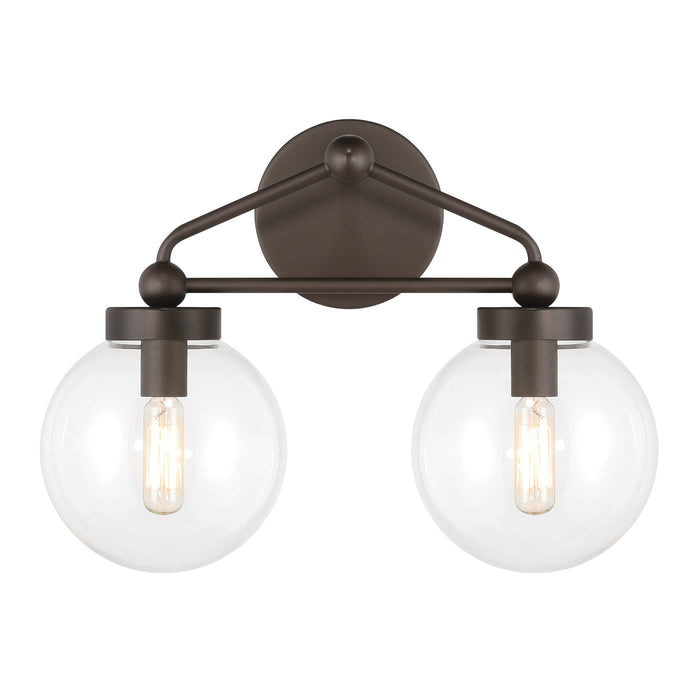 Stella 2-Light Vanity - Dark Bronze with Clear Glass - Minka-Lavery
