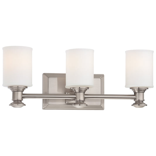Harbour Point 3 Light Bath Light in Brushed Nickel with Etched Opal Glass - Minka-Lavery