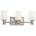 Harbour Point 3 Light Bath Light in Brushed Nickel with Etched Opal Glass - Minka-Lavery
