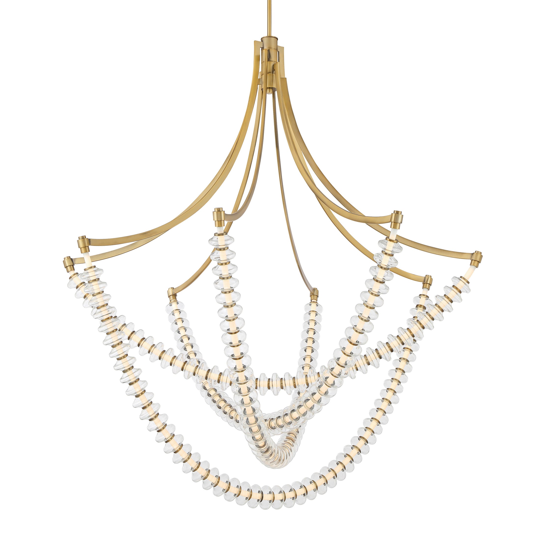 Pearl LED Chandelier - Legacy Brass with Clear Glass - Minka-Lavery