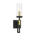 Load image into Gallery viewer, Hillstone 1 Light Wall Sconce in Sand Coal and Soft Brass Finish with Clear Glass - Minka-Lavery
