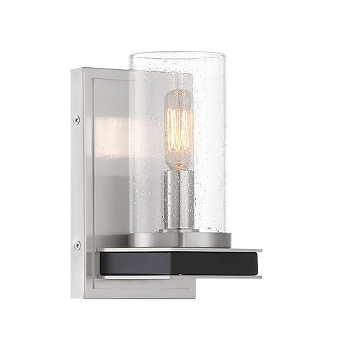 Cole's Crossing 1 Light Wall Sconce in Coal with Brushed Nickel - Minka-Lavery
