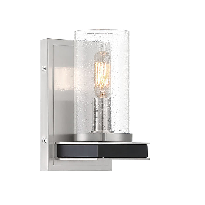 Cole's Crossing 1 Light Wall Sconce in Coal with Brushed Nickel - Minka-Lavery