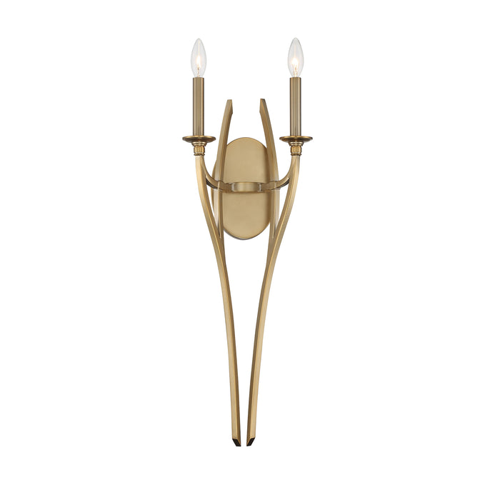 Covent Park Covent Park 2 Light Wall Scone with a Honey Brushed Gold Finish - Minka-Lavery