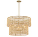 Bungalow Heaven 5 Light Pendant in Soft Brass Finish with a Papyrus Rope Shade - Minka-Lavery