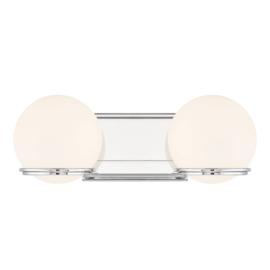Hollywood Nights LED 2 Light Bath in Chrome Finish with Etched Opal Glass - Minka-Lavery