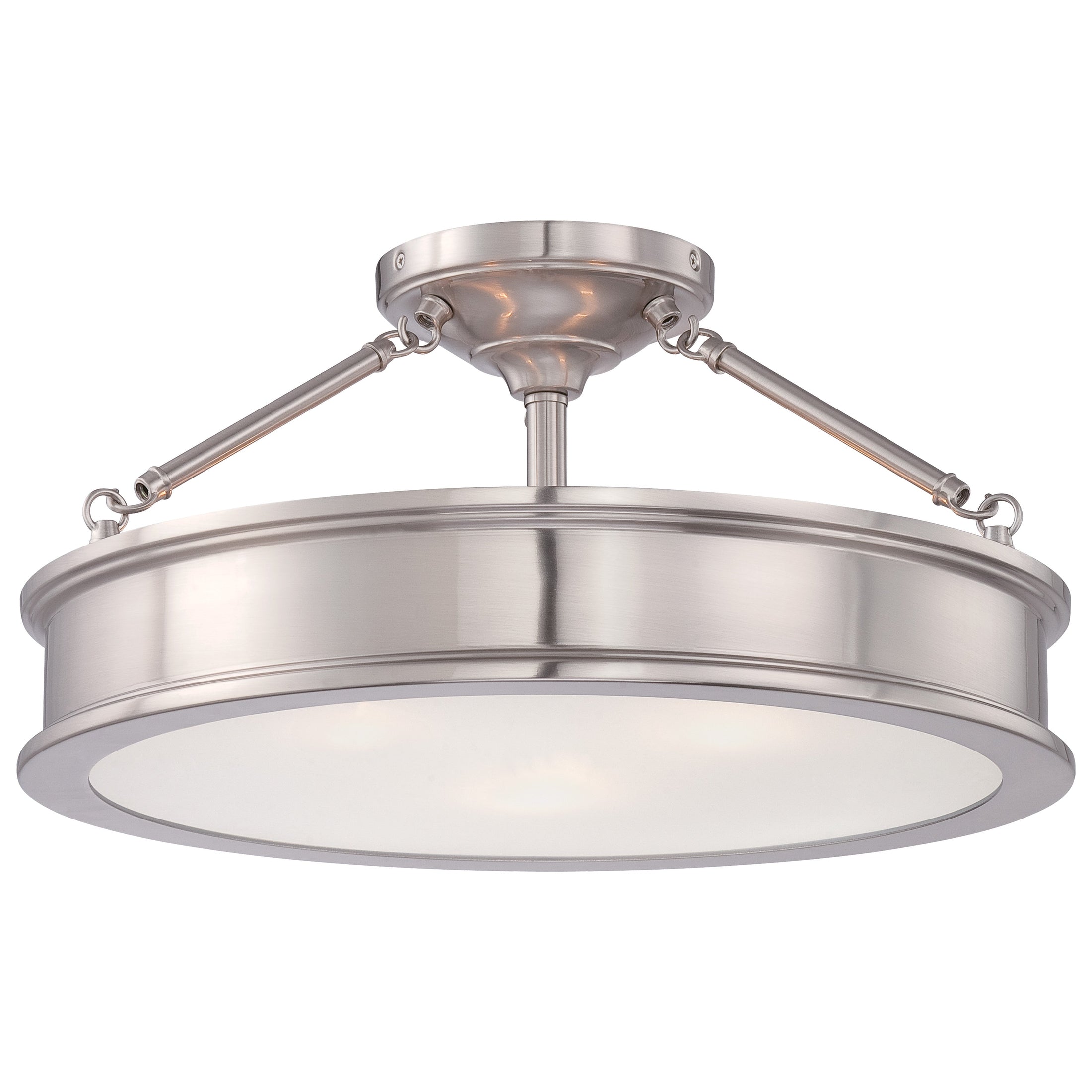 Harbour Point 3 Light Semi Flush in Brushed Nickel Finish - Minka-Lavery