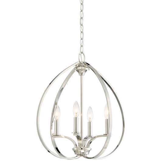 Tilbury 4 Light Pendant in Polished Nickel - Minka-Lavery