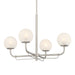 Whitehall 4-Light Chandelier - Brushed Nickel with Etched Alabaster Glass - Minka-Lavery