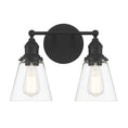 Load image into Gallery viewer, Barwell 2 Light Vanity in Clear Black Finish with Clear Glass - Minka-Lavery
